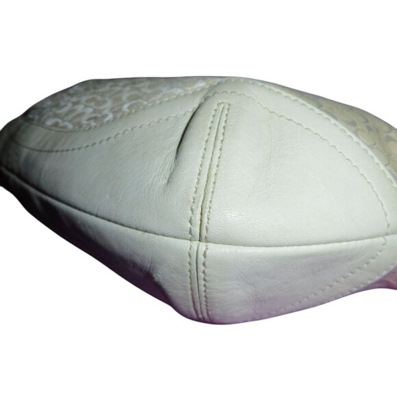 Coach 2003 Cream & White Canvas and Leather Signature Demi Baguette Shoulder Bag - Picture 8 of 12